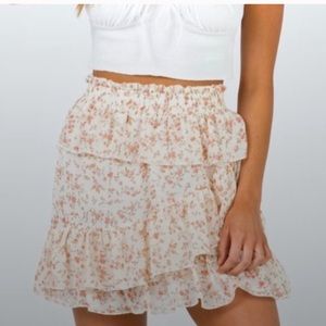 Princess Polly Edith Tiered Floral Mini Skirt